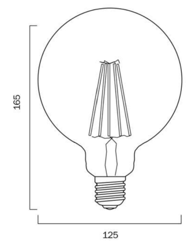GL F.G125.8-CL85 - E27 G125 8W LED GLOBE CLEAR DIMGL F.G125.8-CL85