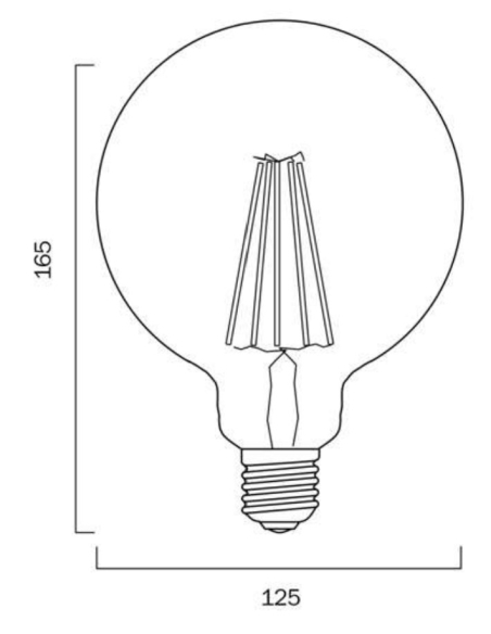 GL F.G125.8-CL85 - E27 G125 8W LED GLOBE CLEAR DIMGL F.G125.8-CL85