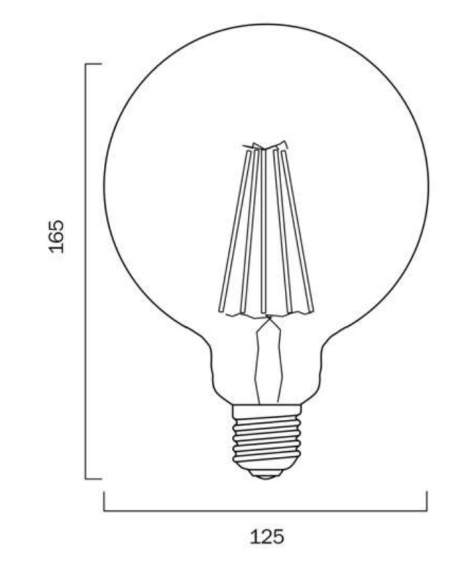 GL F.G125.8-CL83 - E27 G125 8W LED GLOBE CLEAR DIMGL F.G125.8-CL83
