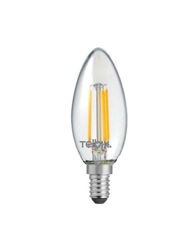 LED Filament Candle 4 watt 240 volt E14 Dimmable - Clear - 5000K/450Lm Diameter 35mm Height 100mm