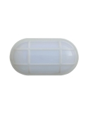 BULK Oval LED Exterior Bulkhead Lights with Optional Cage IP65 - White / 3000K