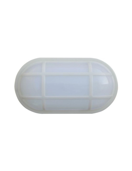 BULK13 - BULK Oval LED Exterior Bulkhead Lights with Optional Cage IP65 - White / 3000K