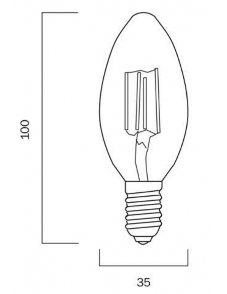 GL F.CAND.4-CL85 - E14 4W LED CANDLE GLOBE CLEAR GL F.CAND.4-CL85