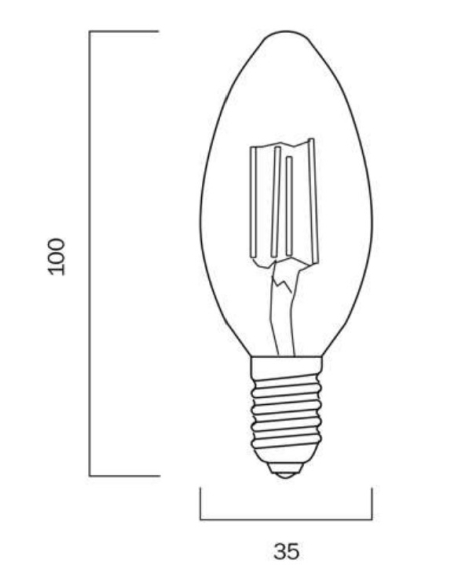 GL F.CAND.4-CL83 - E14 4W LED CANDLE GLOBE CLEAR GL F.CAND.4-CL83