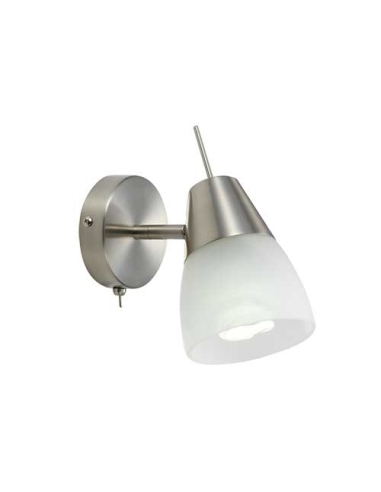 Gibson Wall Lamp 14 watt E27 On/Off Diamter 105mm - Nickel/White Marble