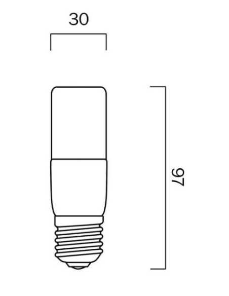 G T305E27OP860 - E27 T30 5W LED STICK GLOBE Opal G T305E27OP860
