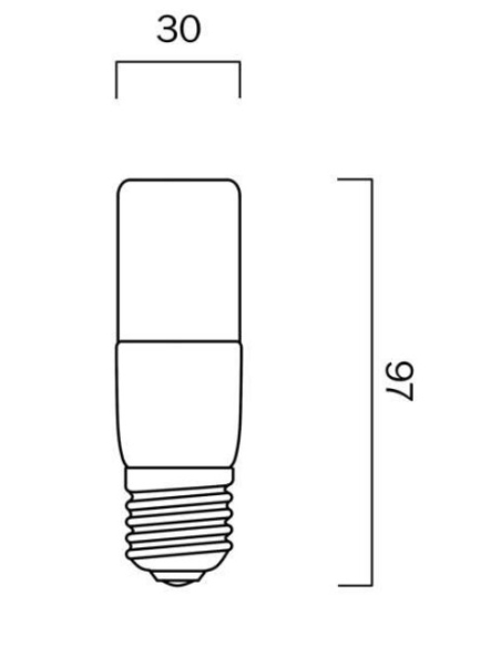 G T305E27OP840 - E27 T30 5W LED STICK GLOBE Opal G T305E27OP840