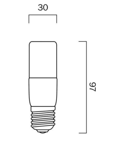 G T305E27OP830 - E27 T30 5W LED STICK GLOBE Opal G T305E27OP830