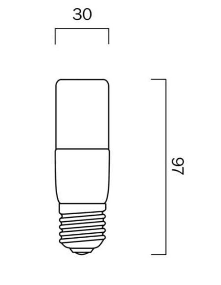G T305E27OP830 - E27 T30 5W LED STICK GLOBE Opal G T305E27OP830