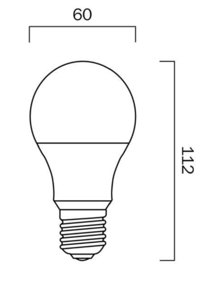 G A609E27OP860D - E27 A60 9W LED GLOBE Opal DIMG A609E27OP860D