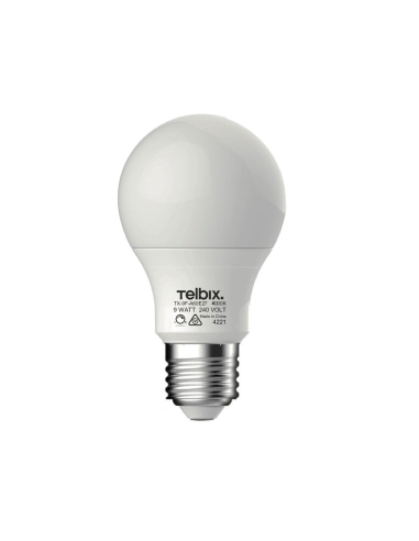 A60 LED Globe 9 watt E27 Diameter 60mm Height 112mm Dimmable 4000K/870Lm