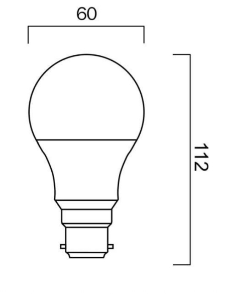 G A609B22OP830 - B22 A60 9W LED GLOBE Opal NON-DIMG A609B22OP830