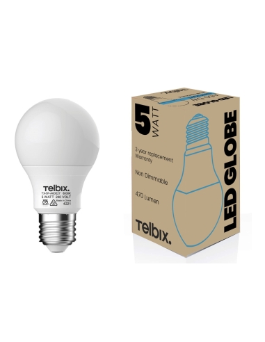 G A605E27OP860 - E27 A60 5W LED GLOBE Opal NON-DIMG A605E27OP860