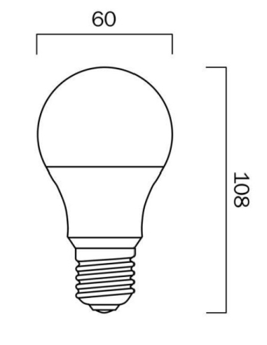 G A605E27OP860 - E27 A60 5W LED GLOBE Opal NON-DIMG A605E27OP860