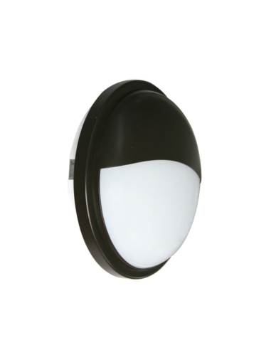 Bulkhead 20W LED Round Eyelid Light Black / Warm White