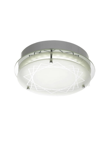 Fosco Round LED Oyster Dimmable 20 watt LED Diameter 310mm Height 80mm - Chrome/Frost - 5000K/1800Lm