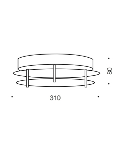 Fosco Round LED Oyster Dimmable 20 watt LED Diameter 310mm FOSCO OYRD-850 2