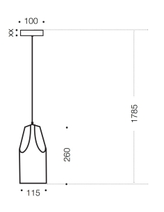 Forma 12 Pendant 40 watt E27max Diameter 115mm Height 260mm FORMA PE12-WH 2