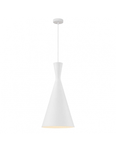 Telbix Flero Pendant Light 25w E27 max D30- Textured White Brushed/White