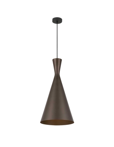E27max Shade Diameter 305mm Shade Height 605mm Canopy Diameter 100mm Cable 2.0m - Textured Bronze Brushed/Black