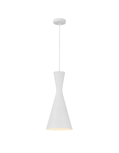 Telbix Flero Pendant Light 25w E27 max D20 - Textured White Brushed/White