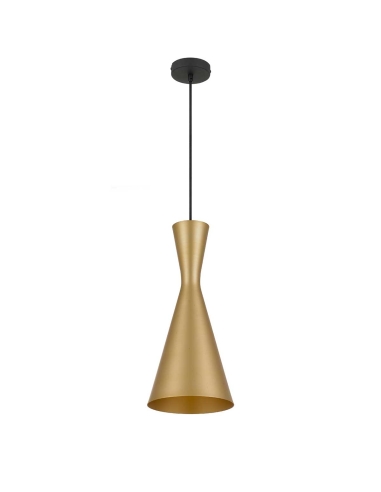 Telbix Flero Pendant Light 25w E27 max D20 - Textured Gold Brushed/Black