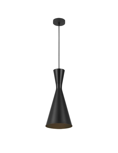 Telbix Flero Pendant Light 25w E27 max D20 - Textured Black Brushed/Black