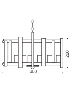 Finley 6 Light Pendant 6x25 watt E27 Height 260mm Width FINLEY PE60-NK 2