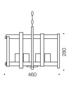 Finley 4 Light Pendant 4x25 watt E27 Height 280mm Width FINLEY PE46-BK 2