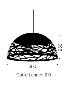 Farina 50 Pendant 25 watt E27max Diameter 500mm Height FARINA PE50-BZ 2
