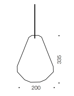 Espada 20 Pendant 25 watt Width 200mm Height 335mm ESPADA PE20-AB 2