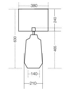 Esmo Table Lamp 40 watt max E27 Height 660mm Width 380mm - ESMO TL-WHWH 2