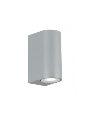 Eos Exterior Wall Lamp 2xpar GU10 max Height 150mm Diameter 68mm - Silver - globe not included