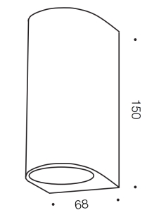 Eos Exterior Wall Lamp 2xpar GU10 max Height 150mm Diameter EOS EX2-SL 2