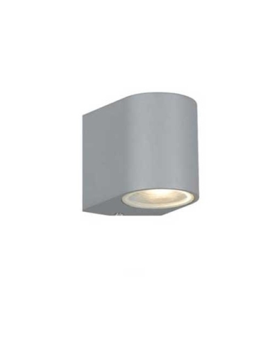 Eos Exterior Wall Lamp 5 watt GU10 max Height 81mm Diameter 68mm - Silver - globe not included
