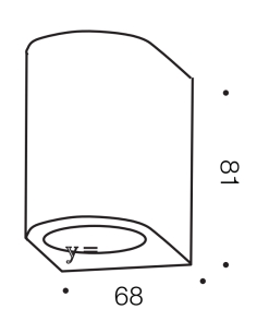 Eos Exterior Wall Lamp 5 watt GU10 max Height 81mm Diameter EOS EX1-SL 2