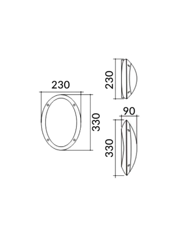 BULK3 - BULK Oval LED Exterior Bulkhead Lights BULK3