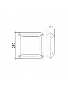 Bulkhead 12W LED Square Light 4000K Black IP66 IK10 - BULK5BULK5 2