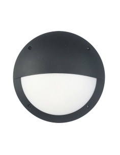 Bulkhead / Wall LED Black Round Eyelid 20W IP66 4000K - BULK7