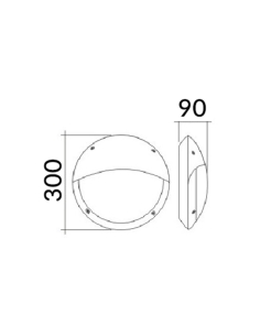 Bulkhead / Wall LED Black Round Eyelid 20W IP66 4000K - BULK7 2