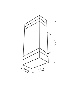 Dixon 2 Exterior Wall Light 2x28 watt GU10 Height 255mm DIXON EX2-SS 2
