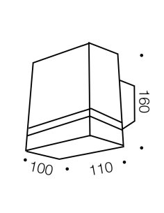 Dixon 1 Exterior Wall Light 28 watt GU10 Height 160mm Width DIXON EX1-SS 2