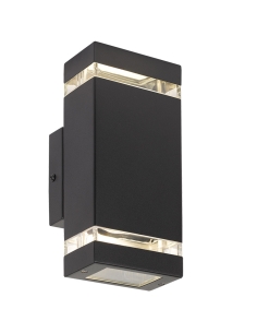 Dixon 2 Exterior Wall Light 2x28 watt GU10 Height 255mm DIXON EX2-BK