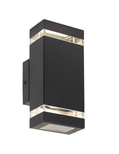 Dixon 2 Exterior Wall Light 2x28 watt GU10 Height 255mm Width 110mm - Black