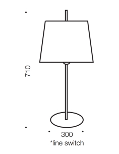 Dior Table Lamp 40 watt E27 max Height 710mm Diameter 300mm DIOR TL-WHAB 2