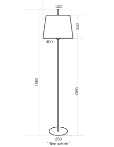 Dior Floor Lamp Height 1660mm Base Width 300mm on/off floor DIOR FL-WHAB 2
