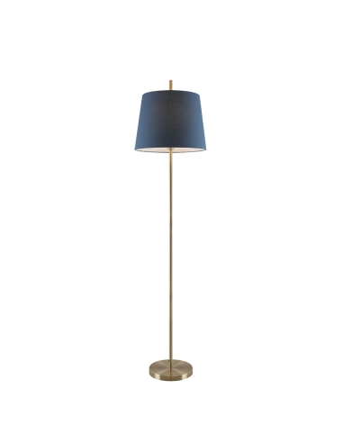 Dior Floor Lamp Height 1660mm Base Width 300mm on/off floor foot switch - Blue/Antique Brass