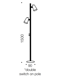 Deny Floor Lamp 2x6 watt GU10max Dia.90mm Height 1500mm DENY FL-BK 2