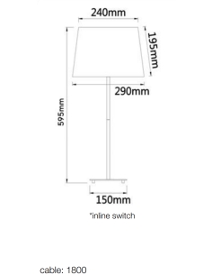 Devon Table Lamp 40 watt E27 max Height 595mm Diameter DEVON TL-BLBK 2