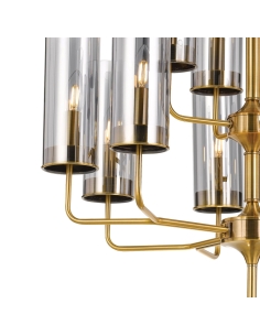 Decaro 8x4 Light Pendant Gold Matte/Smoke Chain 2mDECARO PE84-GD 2